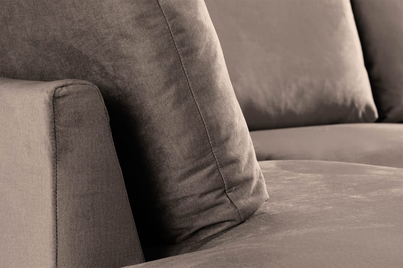 Trend 4-seters Venstrevendt U-formet Sofa med Divan og Sjeselong i Fløyel - Brun - Møbler - Sofaer - Fløyel sofaer