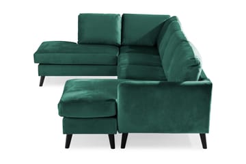 Trend 4-seters Venstrevendt U-formet Sofa med Divan og Sjeselong i Fløyel - Grønn - Møbler - Sofaer - Fløyel sofaer