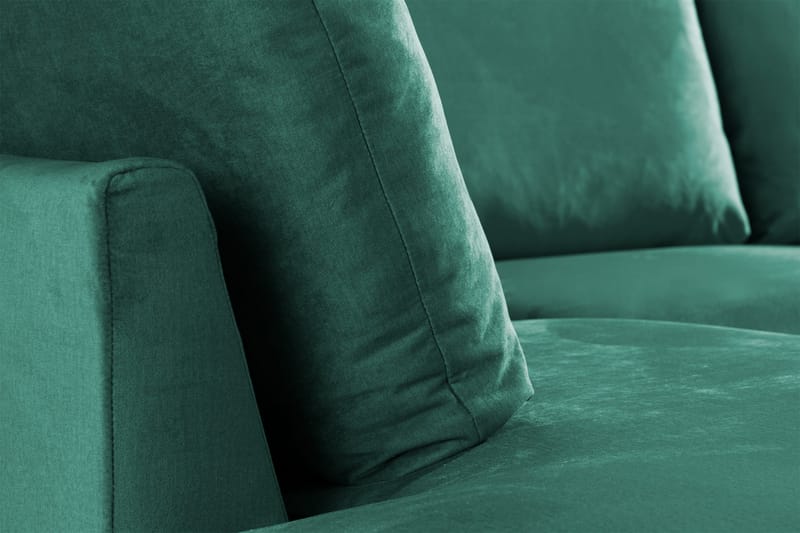 Trend 4-seters Venstrevendt U-formet Sofa med Divan og Sjeselong i Fløyel - Grønn - Møbler - Sofaer - Fløyel sofaer