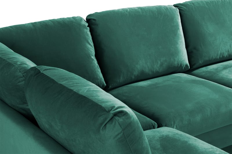 Trend 4-seters Venstrevendt U-formet Sofa med Divan og Sjeselong i Fløyel - Grønn - Møbler - Sofaer - Fløyel sofaer