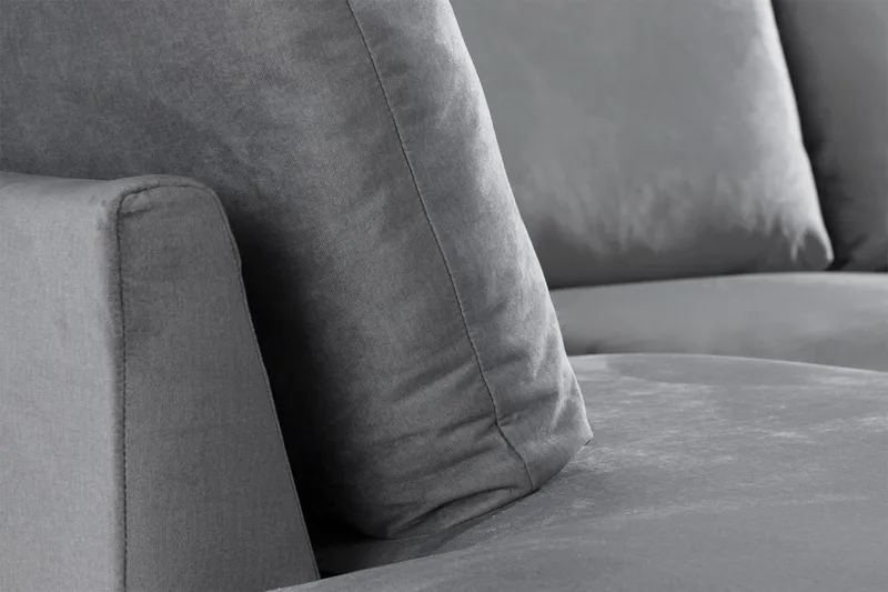 Trend 4-seters Venstrevendt U-formet Sofa med Divan og Sjeselong i Fløyel - Lys grå - Møbler - Sofaer - Fløyel sofaer