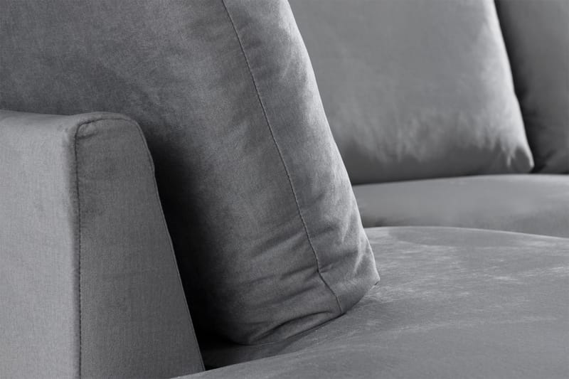 Trend 4-seters Venstrevendt U-formet Sofa med Divan og Sjeselong i Fløyel - Lys grå - Møbler - Sofaer - Fløyel sofaer