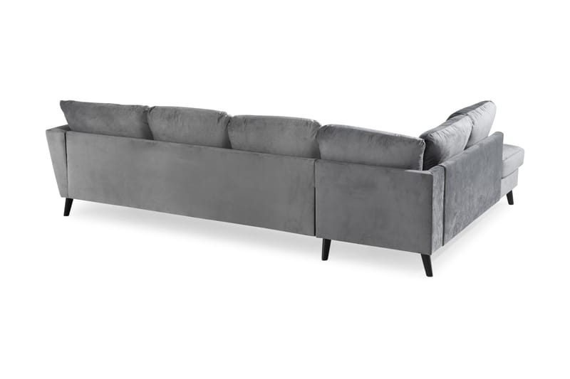Trend 4-seters Venstrevendt U-formet Sofa med Divan og Sjeselong i Fløyel - Lys grå - Møbler - Sofaer - Fløyel sofaer
