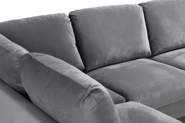 Trend 4-seters Venstrevendt U-formet Sofa med Divan og Sjeselong i Fløyel - Lysegrå - Møbler - Sofaer - Fløyel sofaer