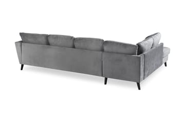 Trend 4-seters Venstrevendt U-formet Sofa med Divan og Sjeselong i Fløyel - Lysegrå - Møbler - Sofaer - Fløyel sofaer