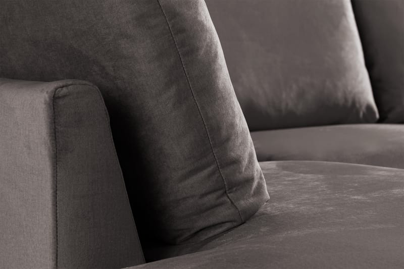 Trend 4-seters Venstrevendt U-formet Sofa med Divan og Sjeselong i Fløyel - Mørk grå - Møbler - Sofaer - Fløyel sofaer