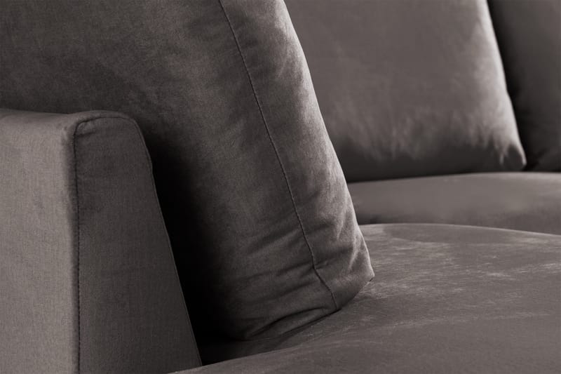 Trend 4-seters Venstrevendt U-formet Sofa med Divan og Sjeselong i Fløyel - Mørkegrå - Møbler - Sofaer - Fløyel sofaer