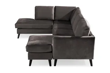 Trend 4-seters Venstrevendt U-formet Sofa med Divan og Sjeselong i Fløyel - Mørkegrå - Møbler - Sofaer - Fløyel sofaer