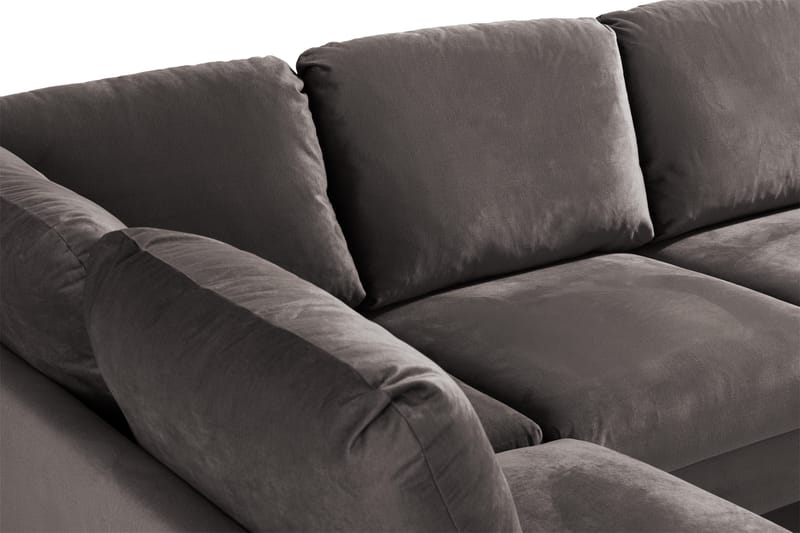 Trend 4-seters Venstrevendt U-formet Sofa med Divan og Sjeselong i Fløyel - Mørkegrå - Møbler - Sofaer - Fløyel sofaer