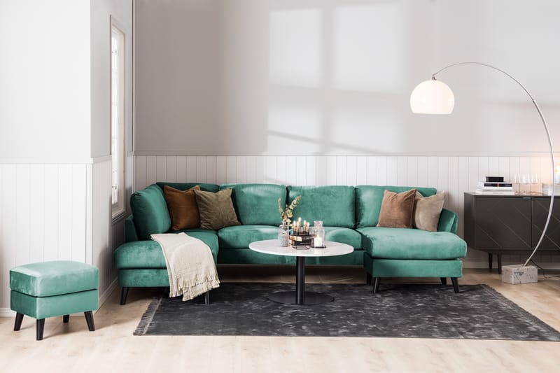 Trend U-sofa med Divan Høyre - Grønn - U-sofa - Fløyel sofaer