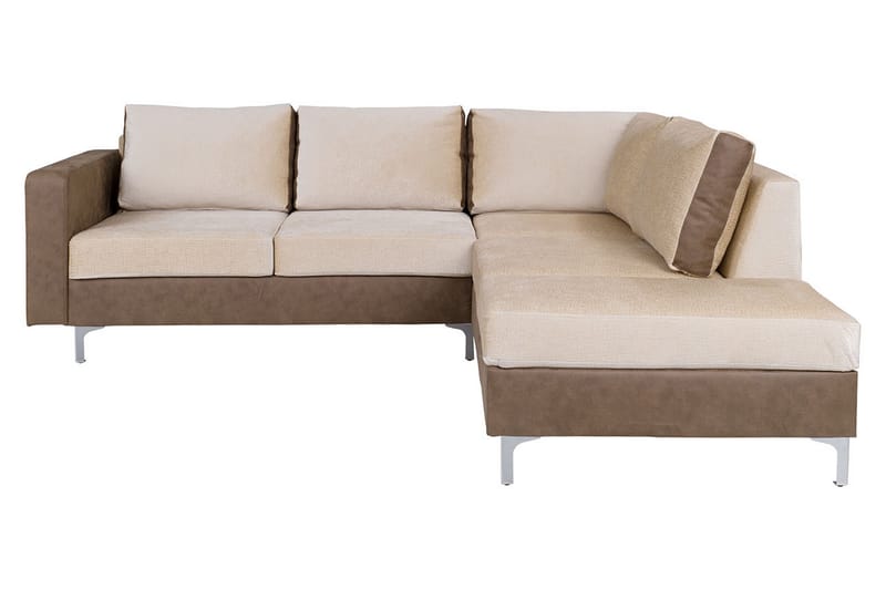 Truro Hjørnesofa Divan Venstre - Brun - Sofa med sjeselong - 4 seters sofa med divan - Fløyel sofaer