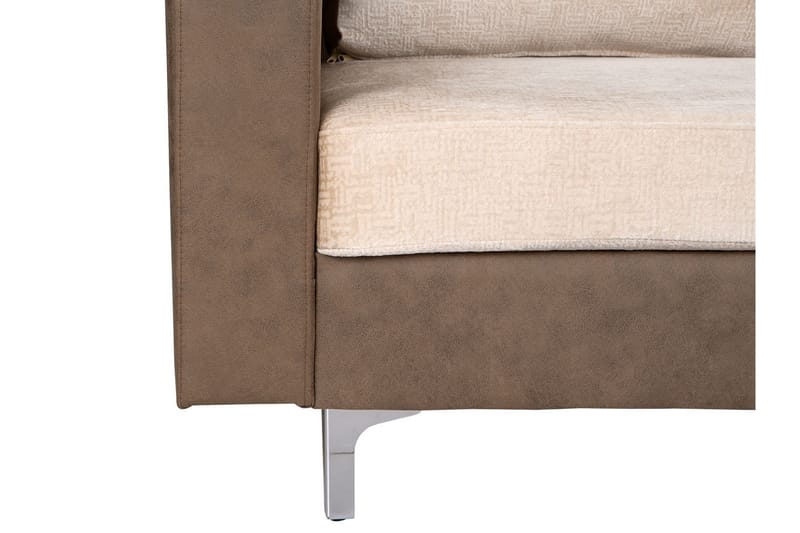 Truro Hjørnesofa Divan Venstre - Brun - Sofa med sjeselong - 4 seters sofa med divan - Fløyel sofaer