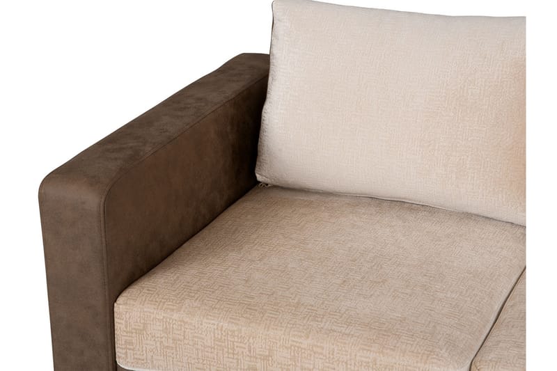 Truro Hjørnesofa Divan Venstre - Brun - Sofa med sjeselong - 4 seters sofa med divan - Fløyel sofaer