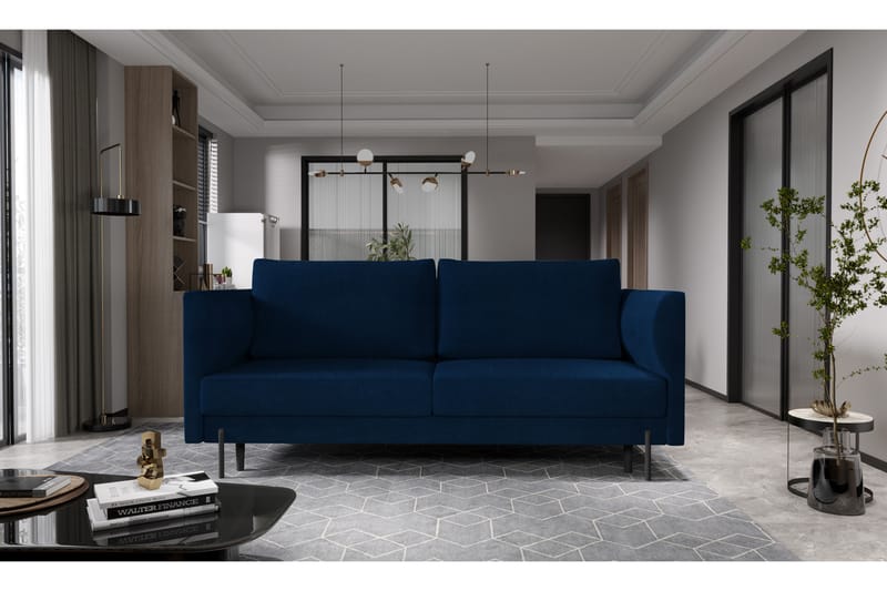 Zerlo 3-seters Sofa - Mørkeblå - Møbler - Sofaer - Fløyel sofaer