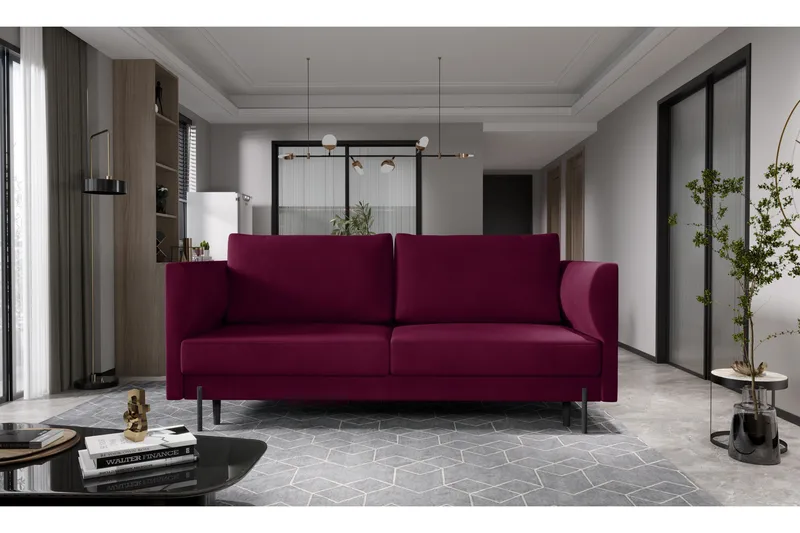 Zerlo 3-seters Sofa - Rosa - Møbler - Sofaer - Fløyel sofaer