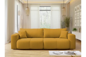 Flo 3-seter Sovesofa med Oppbevaring i Stoff - Gul - Møbler - Sofaer - Sovesofaer