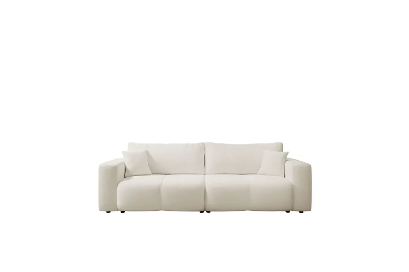Flo 3-seter Sovesofa med Oppbevaring i Stoff, Hvit