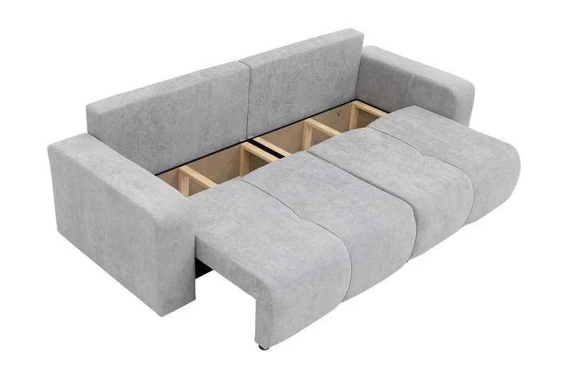 Flo Sovesofa 3-seter i Plysj - Beige - Møbler - Sofaer - Sovesofaer