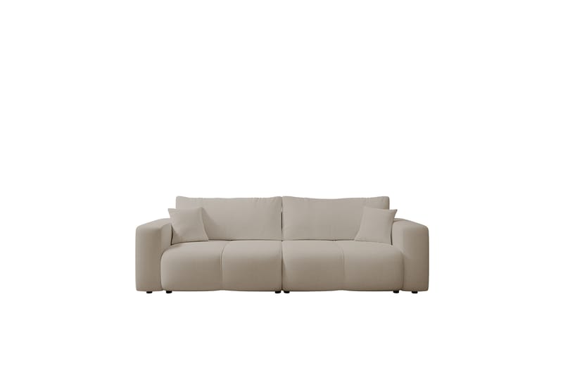 Flo Sovesofa 3-seter i Plysj - Beige - Møbler - Sofaer - Sovesofaer