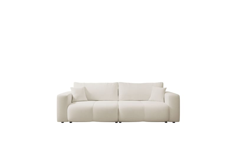 Flo Sovesofa 3-seter i Plysj - Grå - Møbler - Sofaer - Sovesofaer