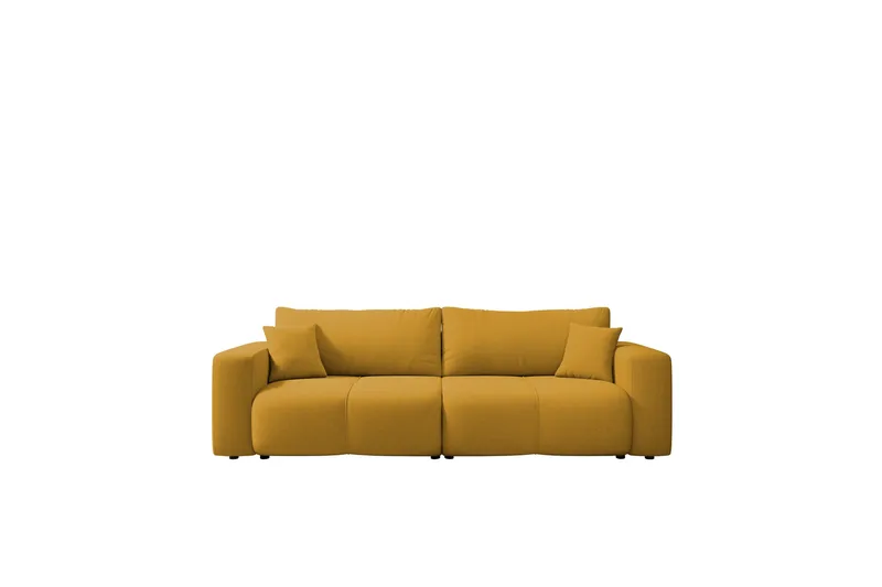 Flo Sovesofa 3-seter i Plysj - Gul - Møbler - Sofaer - Sovesofaer