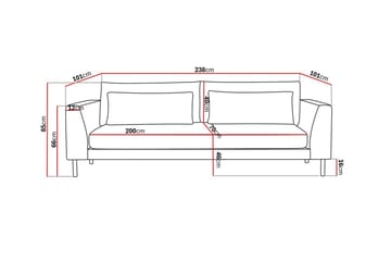 Florenz 3-seters Sofa i Chenille - Grå / Beige - Møbler - Sofaer - Sofa 3 seter
