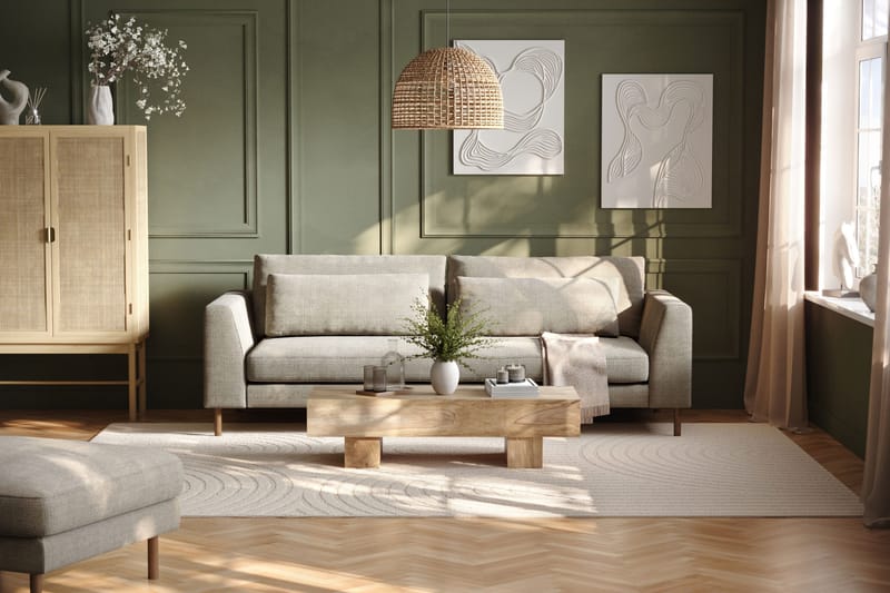 Florenz 3-seters Sofa i Chenille - Grå / Beige - Møbler - Sofaer - Sofa 3 seter