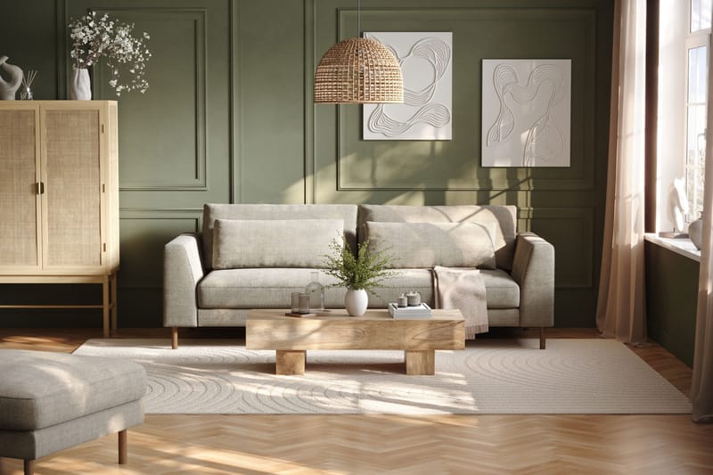 Florenz 3-seters Sofa i Chenille - Grå/Beige - Møbler - Sofaer - Sofa 3 seter