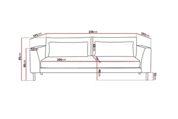 Florenz 3-seters Sofa i Chenille - Grå/Beige - Møbler - Sofaer - Sofa 3 seter