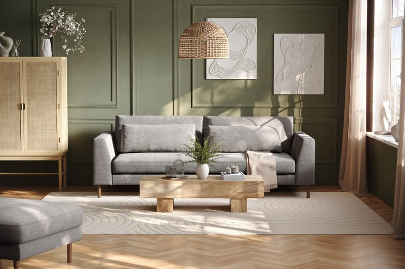 Florenz 3-seters Sofa i Chenille - Lys grå - Møbler - Sofaer - Sofa 3 seter