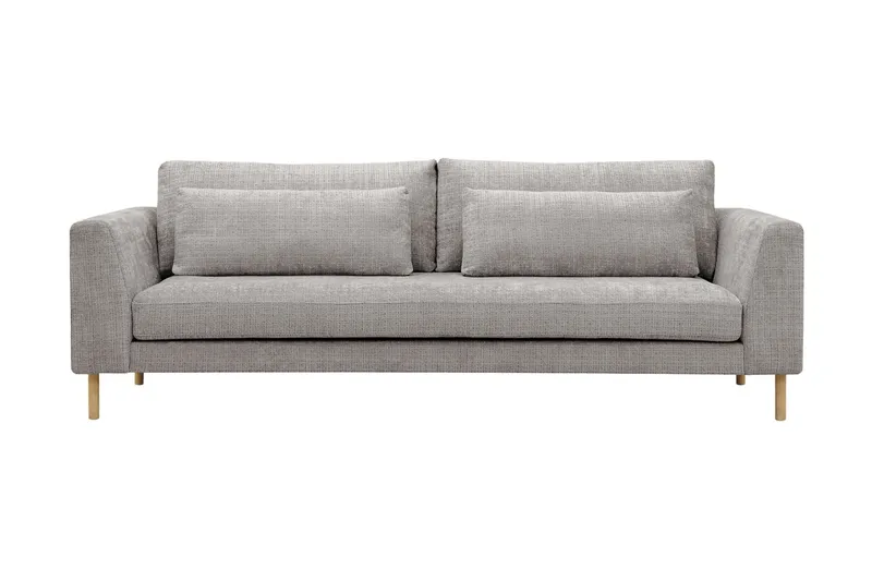 Florenz 3-seters Sofa i Chenille, Lysegrå
