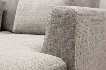 Florenz 4-seters høyrevendt U-formet sofa med divan og sjeselong i chenille - Grå/beige - Møbler - Sofaer - U-sofa