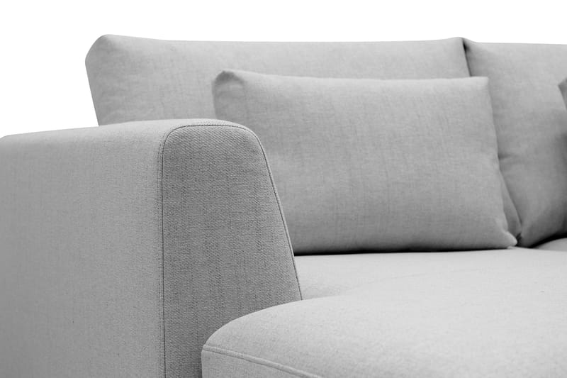 Florenz 4-seters Høyrevendt U-formet Sofa med Divan og Sjeselong i Stoff - Lys grå - Møbler - Sofaer - U-sofa