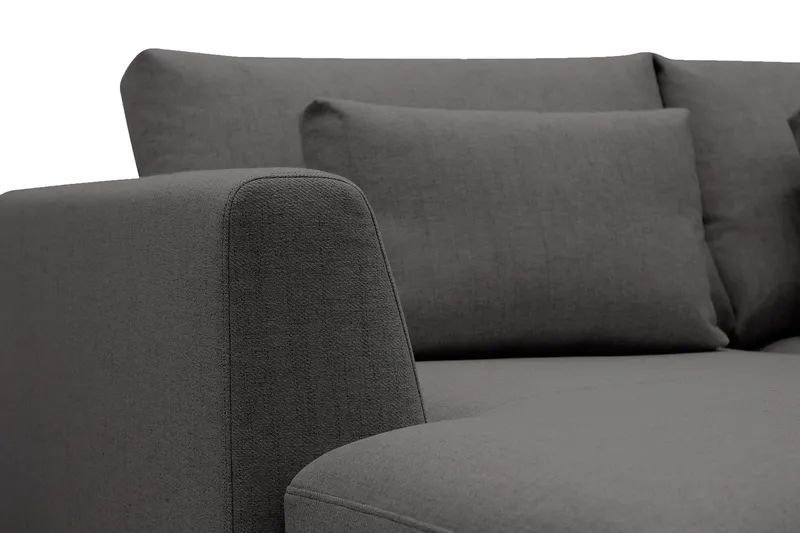 Florenz 4-seters Høyrevendt U-formet Sofa med Divan og Sjeselong i Stoff - Mørk grå - Møbler - Sofaer - U-sofa