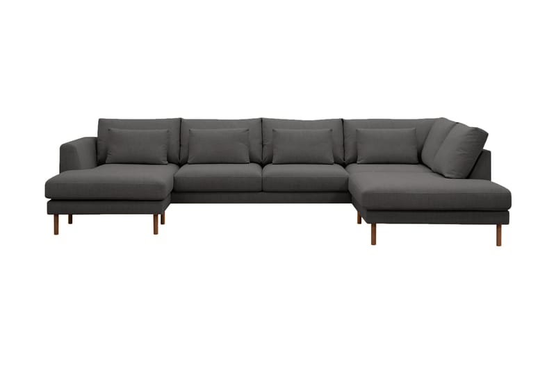 Florenz 4-seters Høyrevendt U-formet Sofa med Divan og Sjeselong i Stoff - Mørk grå - Møbler - Sofaer - U-sofa