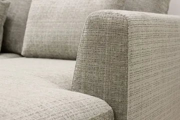 Florenz 4-seters Venstrevendt U-formet Sofa med Divan og Sjeselong i Chenille - Grå/Beige - Møbler - Sofaer - U-sofa