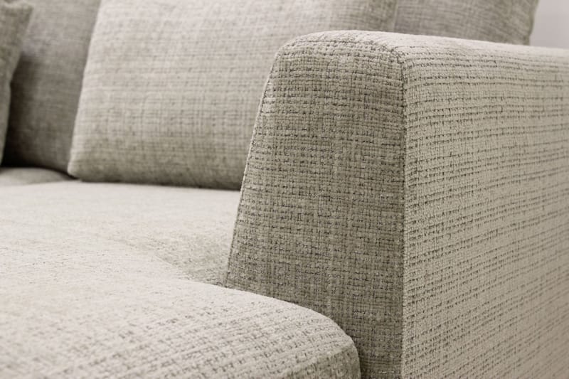 Florenz 4-seters Venstrevendt U-formet Sofa med Divan og Sjeselong i Chenille - Grå/Beige - Møbler - Sofaer - U-sofa