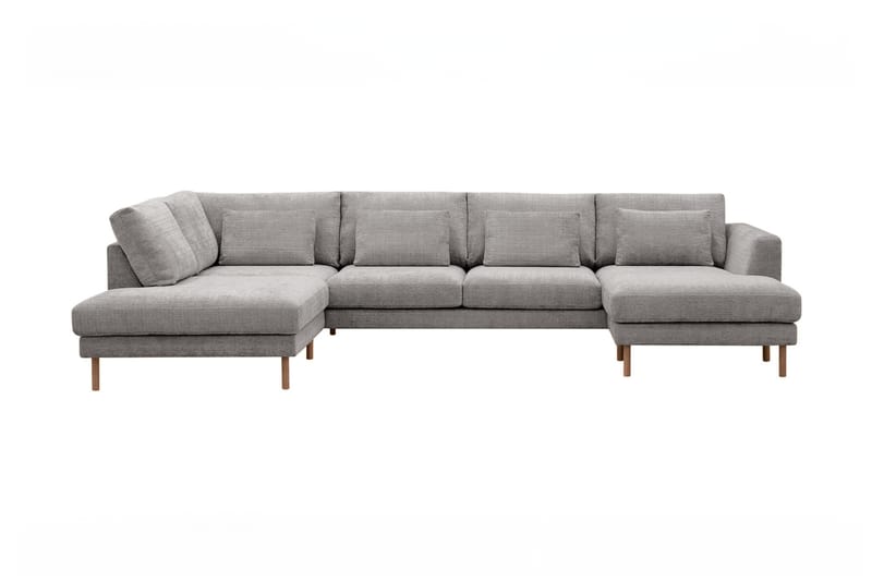 Florenz 4-seters Venstrevendt U-formet Sofa med Divan og Sjeselong i Chenille - Lys grå - Møbler - Sofaer - U-sofa