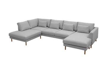 Florenz 4-seters Venstrevendt U-formet Sofa med Divan og Sjeselong i Stoff - Lysegrå - Møbler - Sofaer - U-sofa