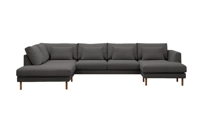 Florenz 4-seters Venstrevendt U-formet Sofa med Divan og Sjeselong i Stoff - Mørk grå - Møbler - Sofaer - U-sofa