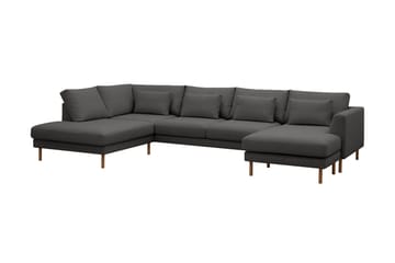 Florenz 4-seters Venstrevendt U-formet Sofa med Divan og Sjeselong i Stoff - Mørk grå - Møbler - Sofaer - U-sofa