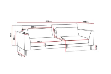 Florenz Sofa i Stoff - Beige - Møbler - Sofaer - Sofa 3 seter