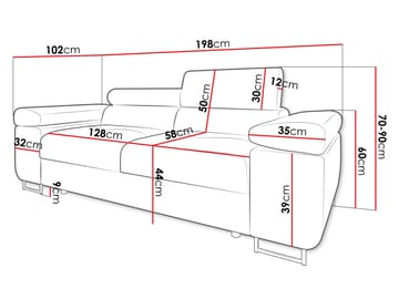 Gabina 2-seters sofa - svart - Møbler - Sofaer - Sofa 3 seter