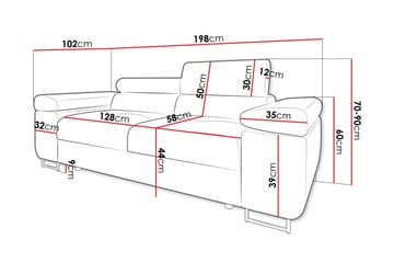 Gabina Sofa 2-seter - Svart/Grå - Møbler - Sofaer - Skinnsofaer