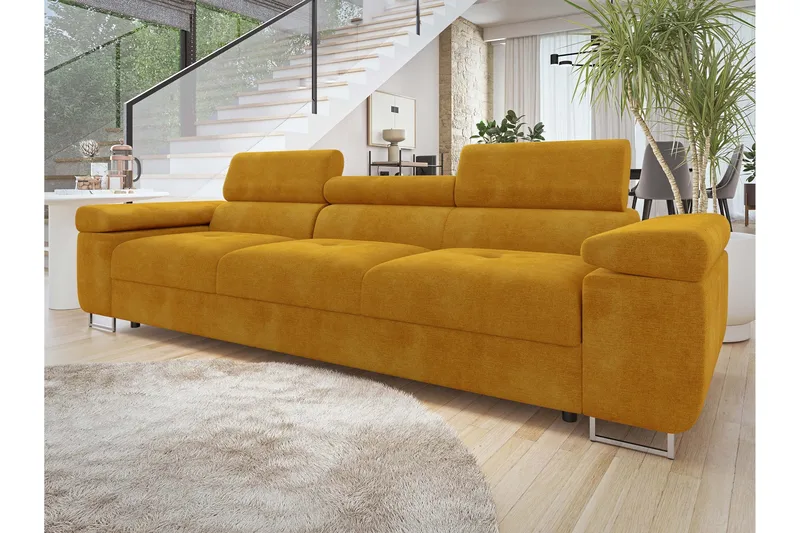 Gabina Sofa 3-seter - Gul - Møbler - Sofaer - Fløyel sofaer