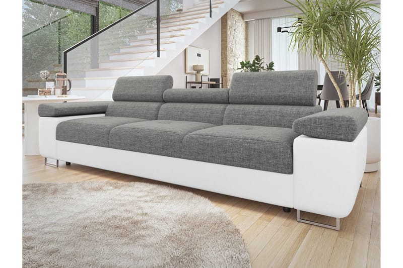 Gabina Sofa 3-seter - Hvit/Grå - Møbler - Sofaer - Skinnsofaer