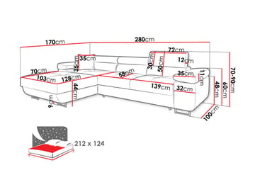 Gabina Sofa med Divan 3-seter - Grønn - Møbler - Sofaer - Sofa med sjeselong
