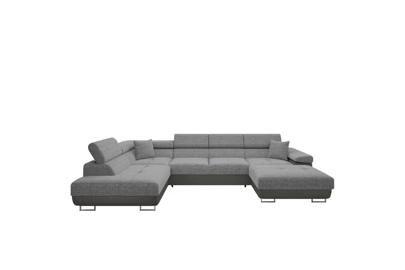 Gabina Sofa med Divan og Sjeselong 4-seter - Beige/Grå - Møbler - Sofaer - Skinnsofaer