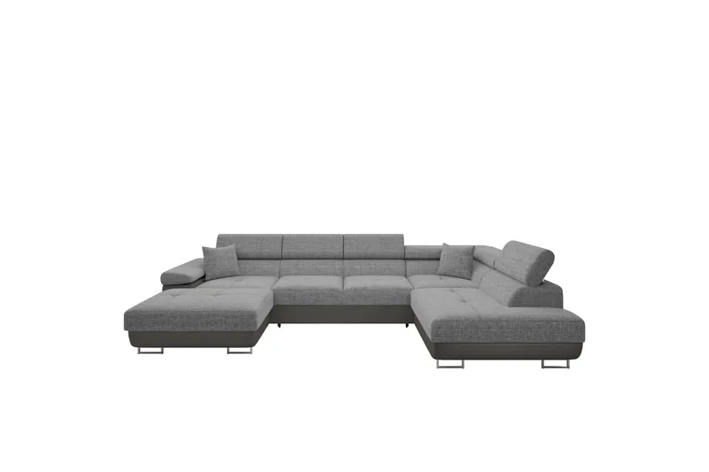 Gabina Sofa med Divan og Sjeselong 4-seter - Beige/Grå - Møbler - Sofaer - Skinnsofaer