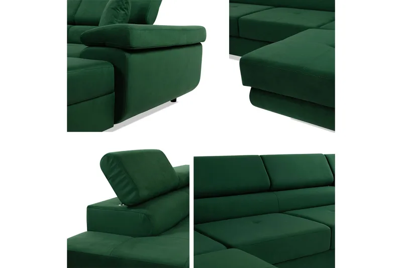 Gabina Sofa med Divan og Sjeselong 4-seter - Hvit/Grå - Møbler - Sofaer - Skinnsofaer